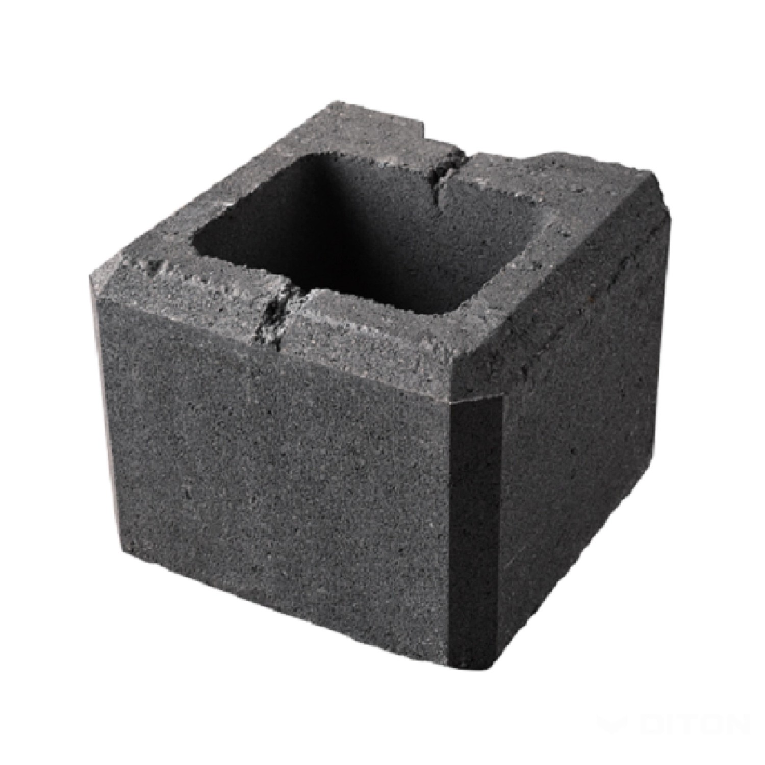 DITON Zdicí prvek VISO koncový poloviční černý 20 x 20 x 15 cm