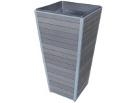 WPC vysoký květináč Monaco, antracit, 27 x 27 x 44 cm