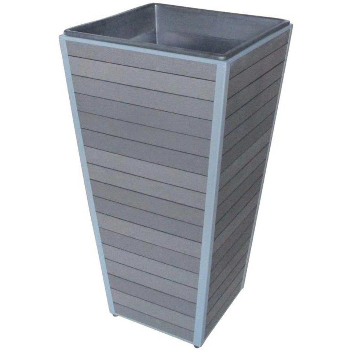 WPC vysoký květináč Monaco, antracit, 27 x 27 x 44 cm