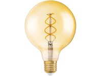 OSRAM LED žárovka 1906 Globe 28, E27, 4 W, 300 lm, 2000 K, jantarová