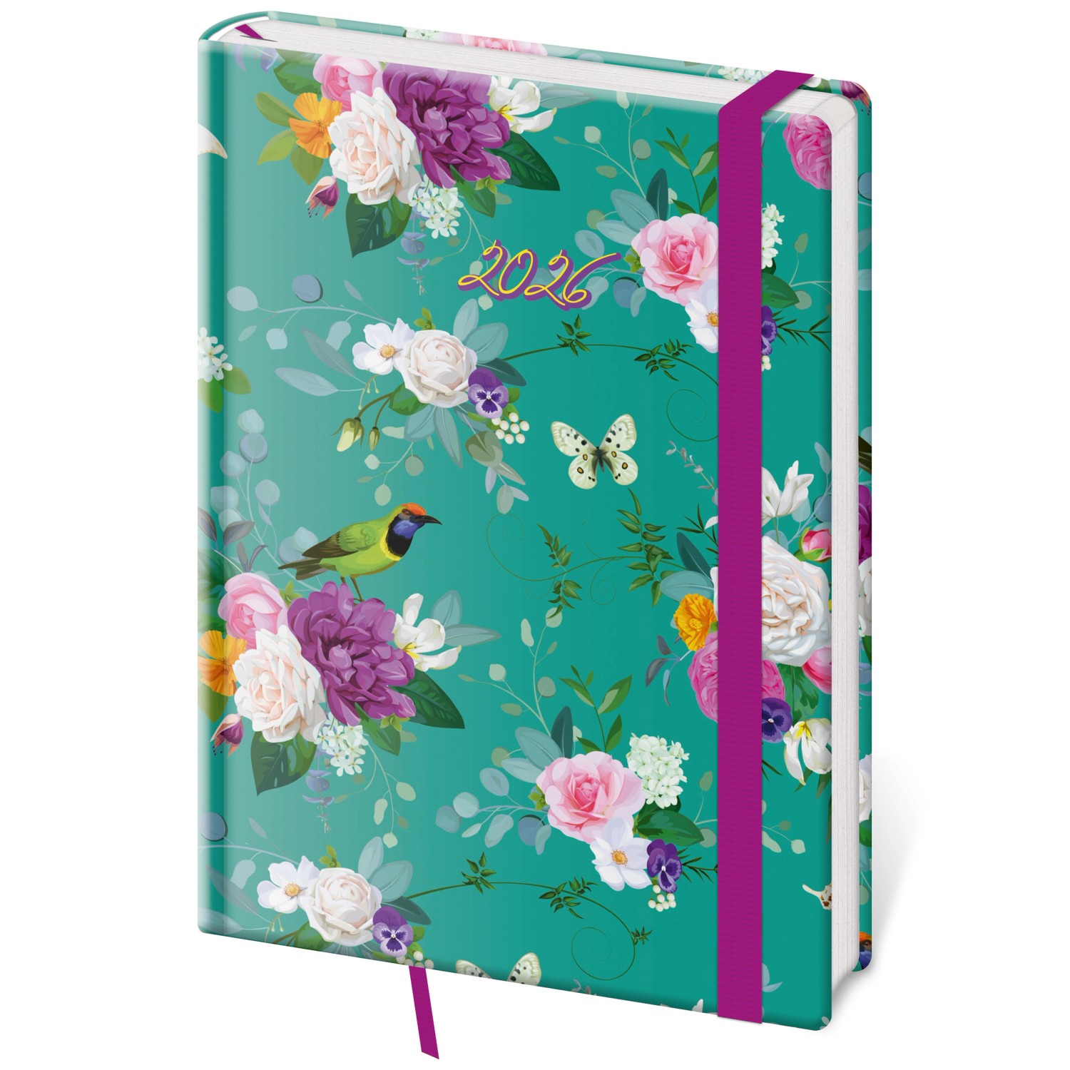 Denní diář 2026 A5 Vario Romance s gumičkou