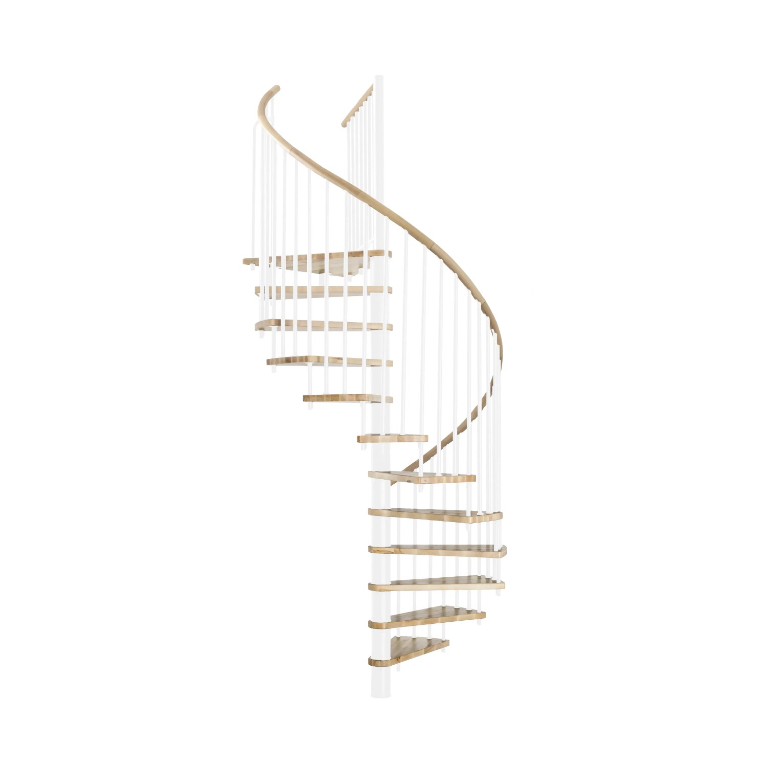 Minka STAIRS Kombinované točité schodiště Spiral Wood dub/bílá pr. 120 cm