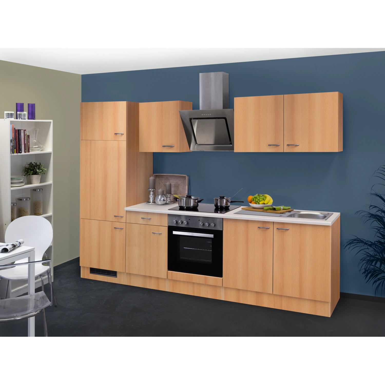 Flex-Well Kuchyně Nano 270 cm/typ 3 - lednice/trouba/varná deska/digestoř