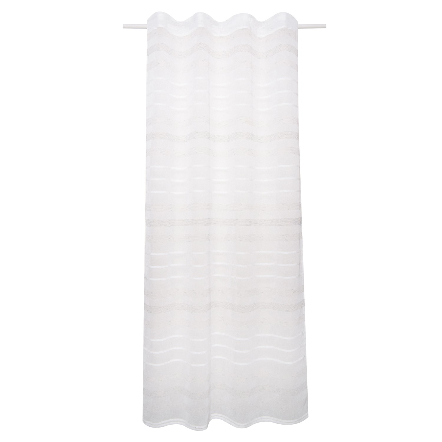 Sehlbach Závěs se skrytými poutky, tkané pruhy, bílý, 175 x 135 cm