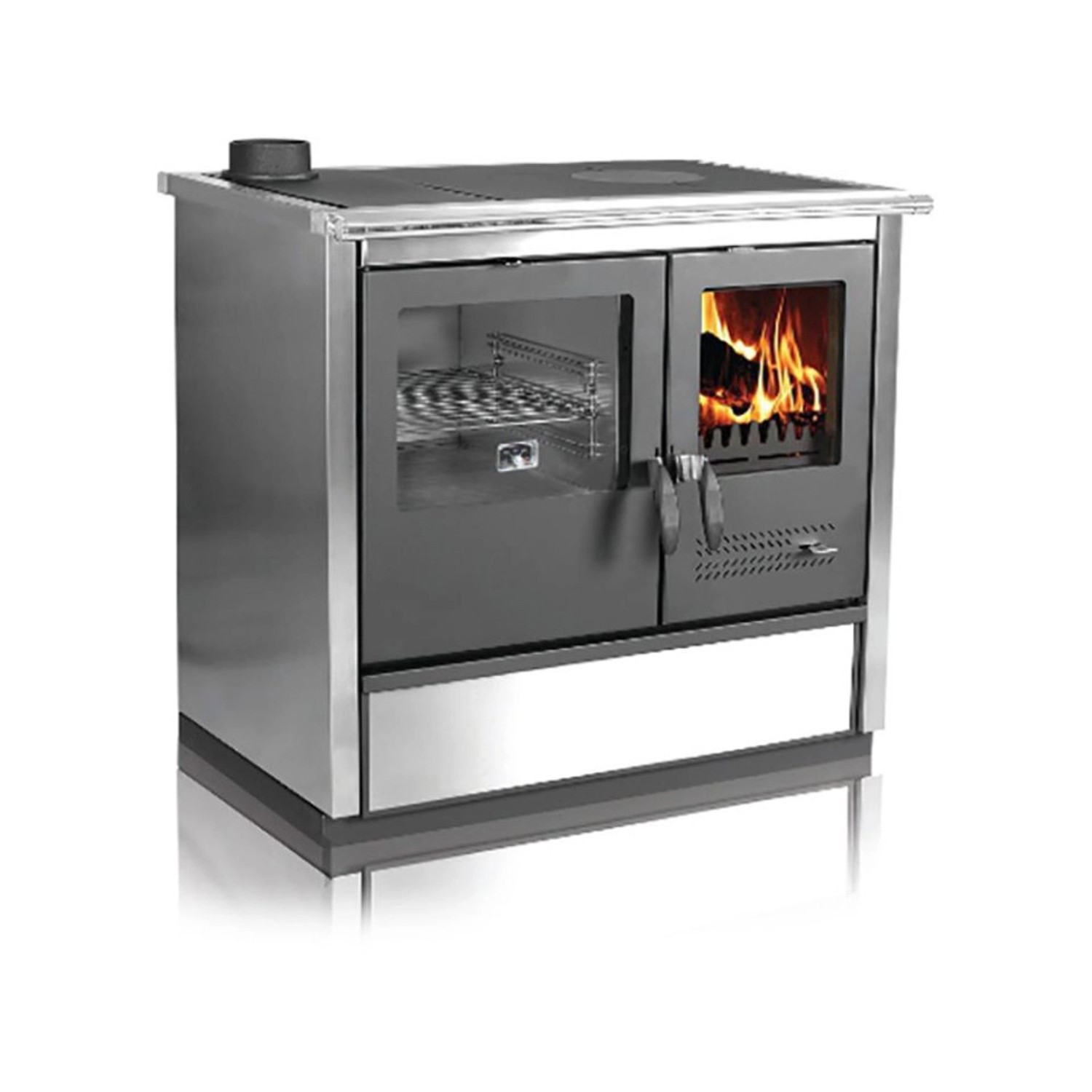 Tim Sistem Sporák na tuhá paliva NORTH ECO inox 8,73 kW, 90 x 60 x 85 cm, L