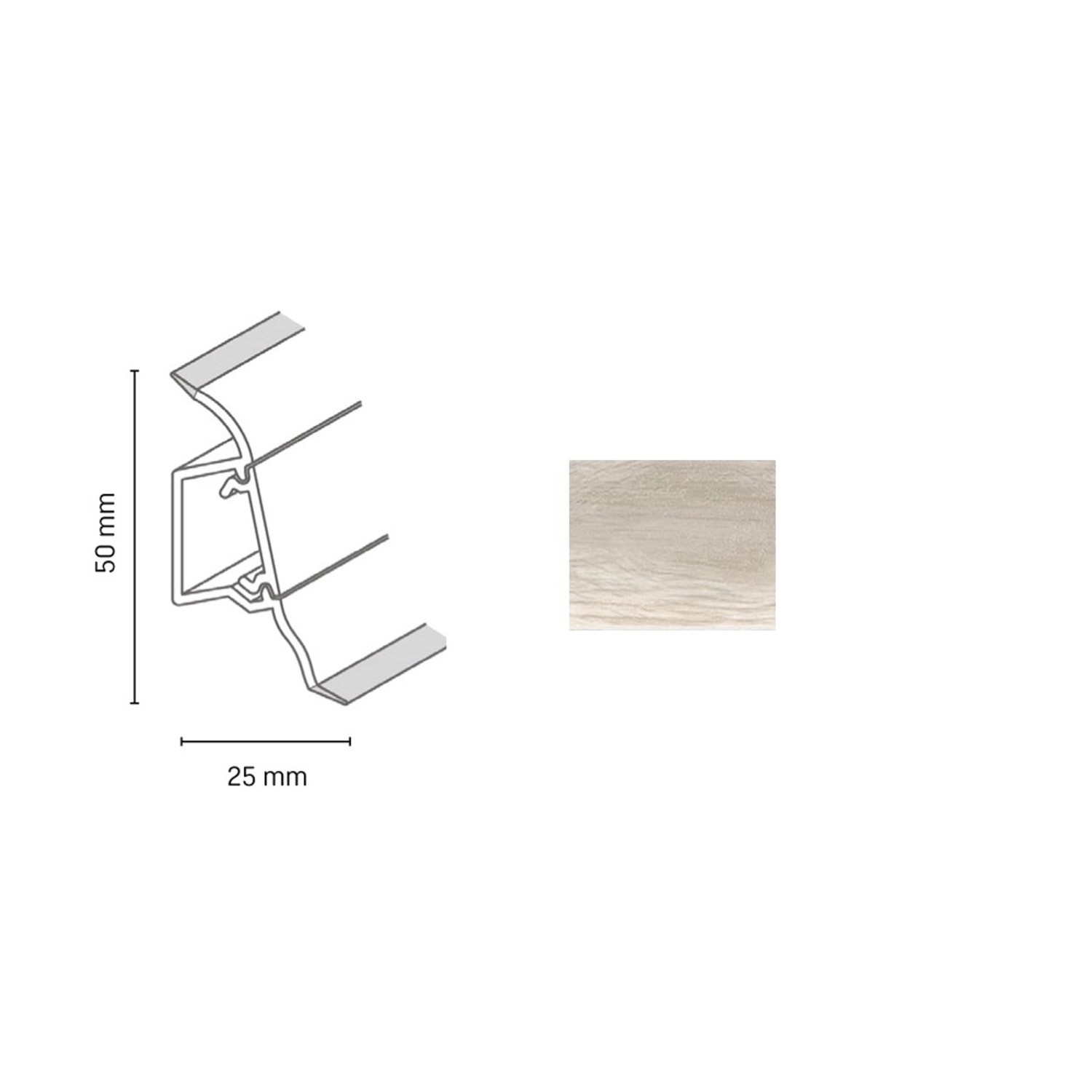 Döllken Profiles Lišta SLK 50 2157 jasan stockholm 50 x 25 x 2500 mm