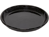 Mega Collections Miska pod květináč Glazed Saucer lesklá černá pr. 20 cm