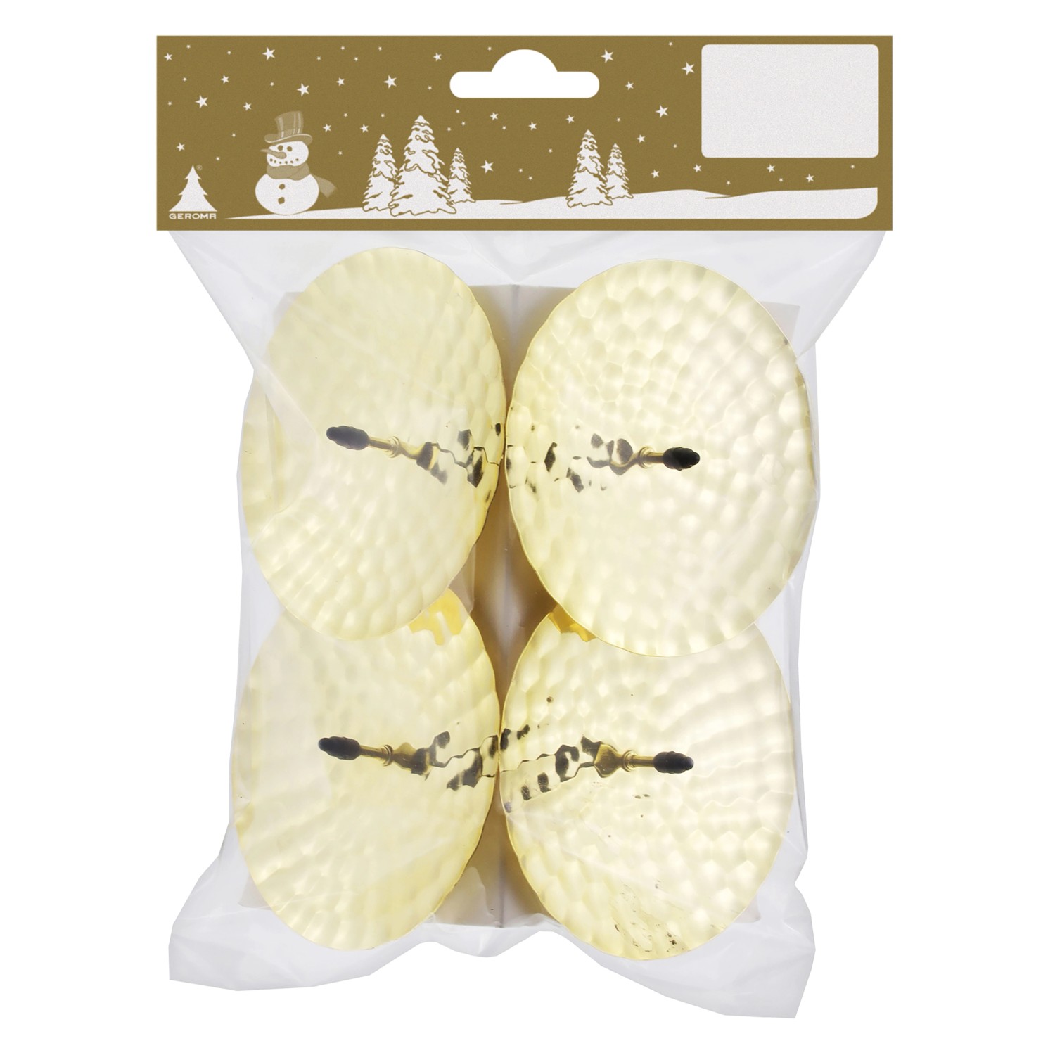 GEROMA Držák na svíčky kovový zlatý pr. 8 cm, 4 ks