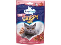 PreVital Crispy Mix Pamlsky pro kočky s kuřecím, krůtím a játry 60 g