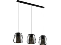 EGLO 3-bodové závěsné svítidlo Curasao černo-zlaté, 110 x 23,5 x 99,5 cm