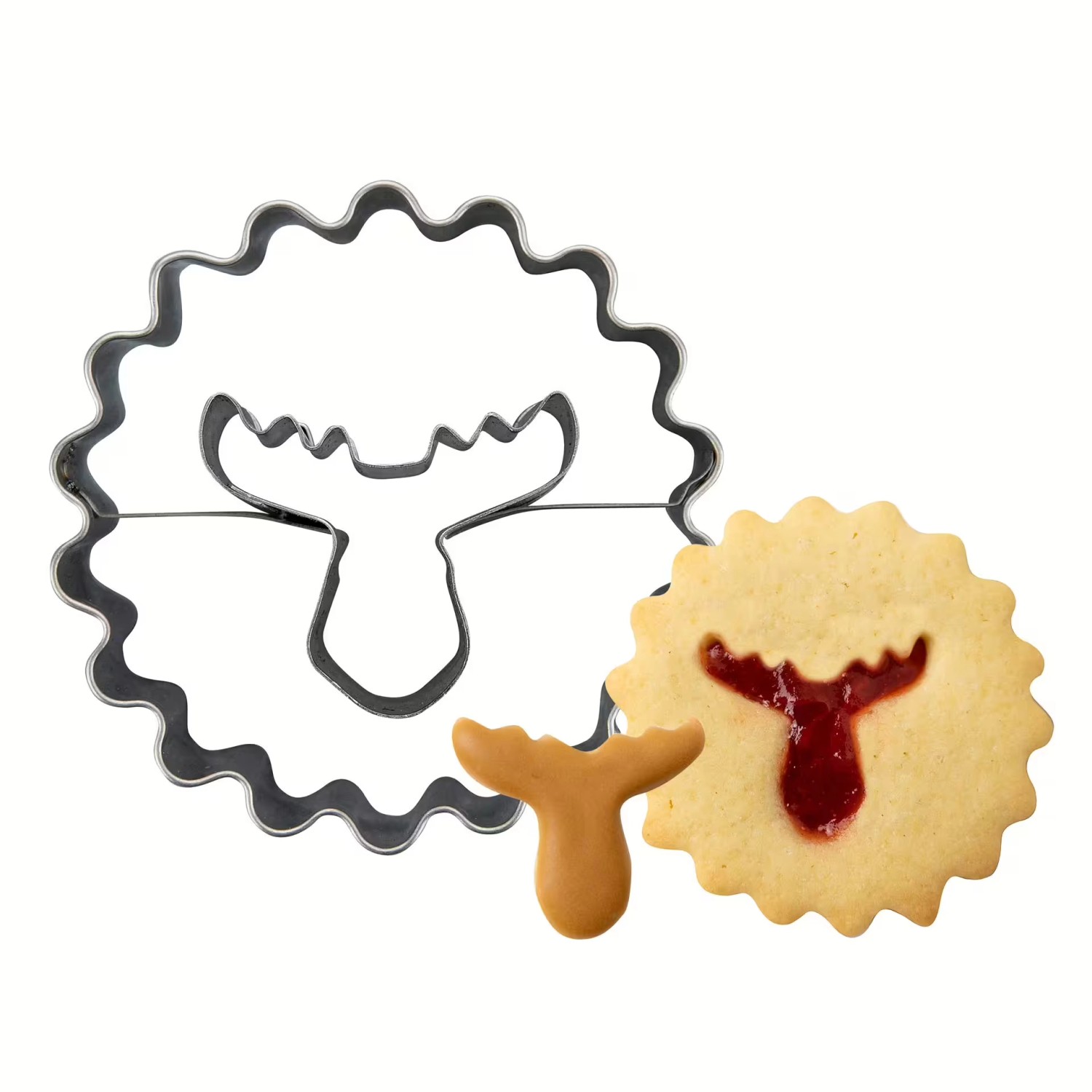 Zenker Vykrajovátko na linecké cukroví 2v1 losí hlava