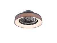 Reality Stropní LED svítidlo Farsund s ventilátorem šedé, pr. 47 cm