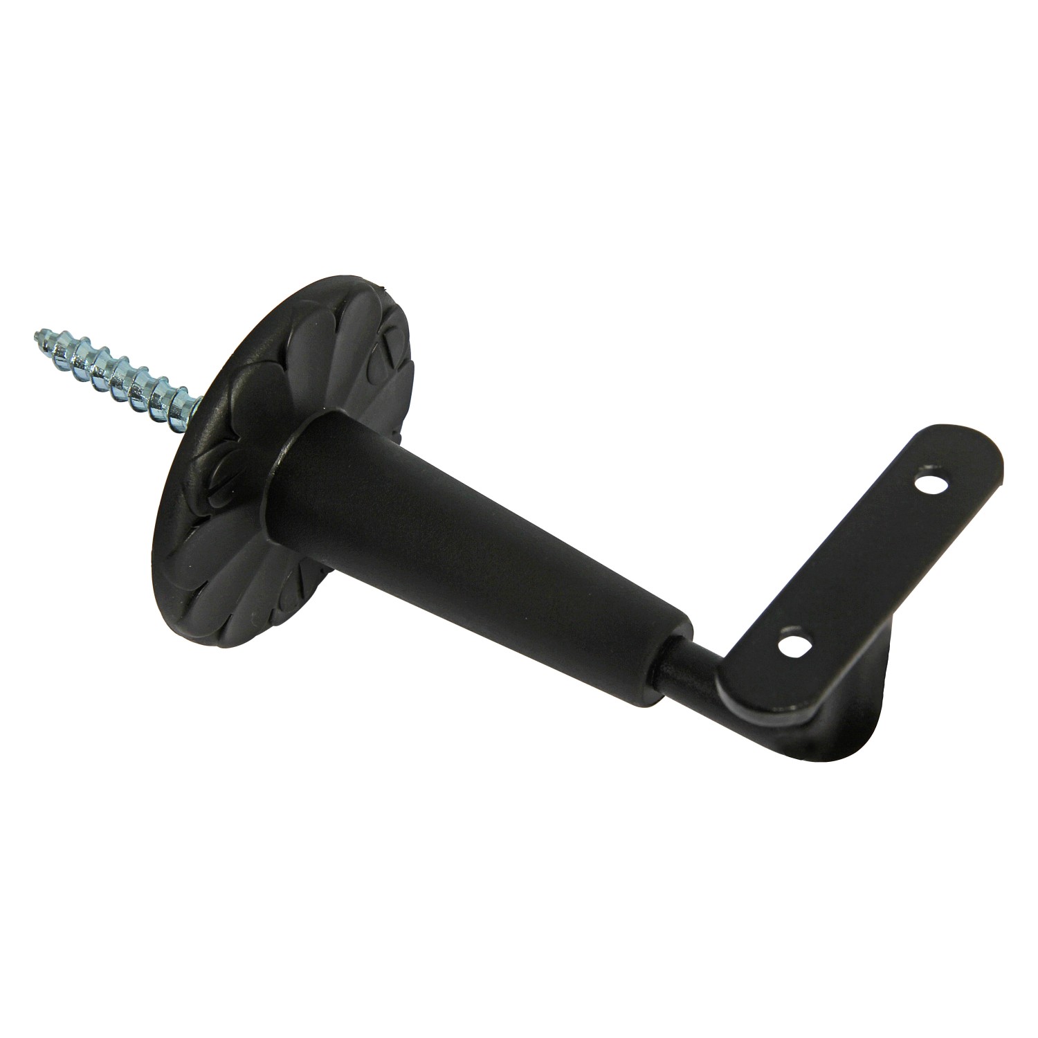 Konzola zábradlí s plastovou patkou černá, 2 ks