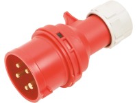 Zástrčka CEE 5pólová IP44 16 A červená