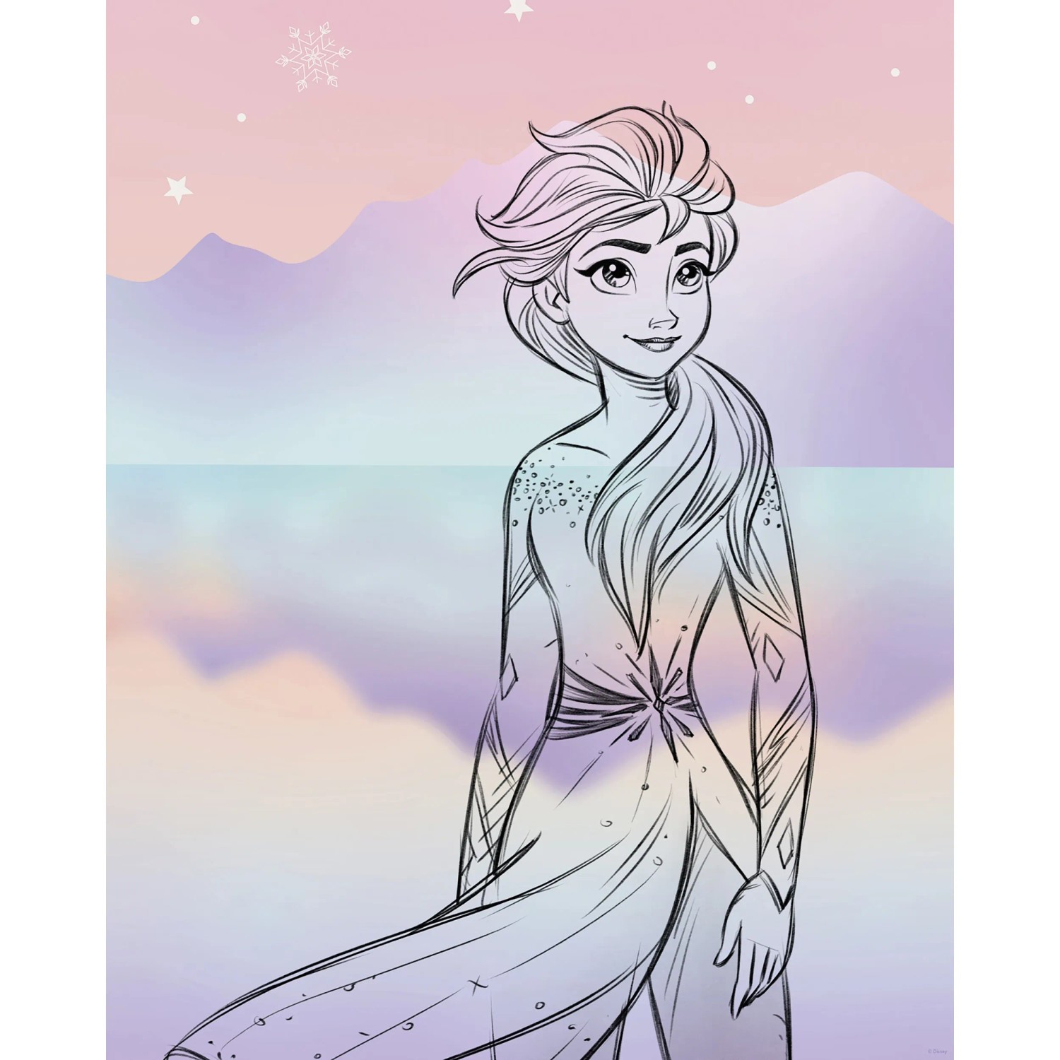 Komar Plakát Disney Frozen Pastell Lights 40 x 50 cm