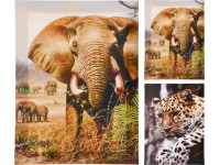 Koopman Nástěnná dekorace, tygr/slon, 30 x 40 cm, 1 ks