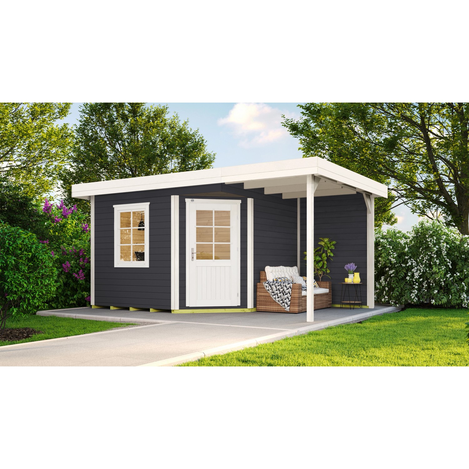 Weka Designový zahradní domek 213 Plus A vel. 2, antracitová, 456 x 298 cm