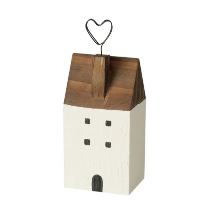 Boltze Home Stojánek na vzkazy Gotan XS, bílá/hnědá, 11 x 6 x 5 cm