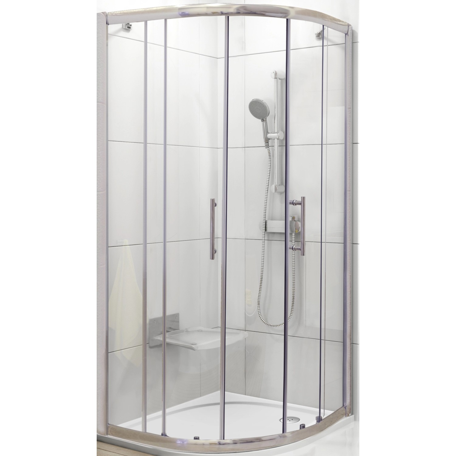 RAVAK Sprchový kout XP2CP4-90 lesklý chrom + transparentní sklo