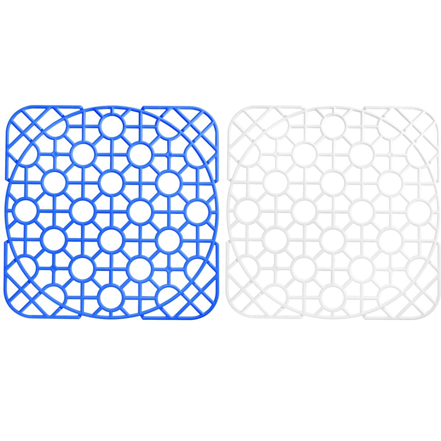 Protiskluzová podložka do dřezu 30 x 30cm, modrá/bílá