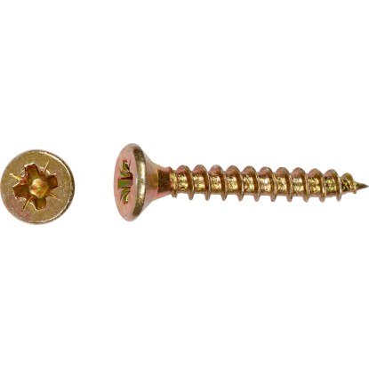 Uni vrut se zápustnou hlavou PZ2 plný závit žlutě pozink. 4x45 mm, 500 ks