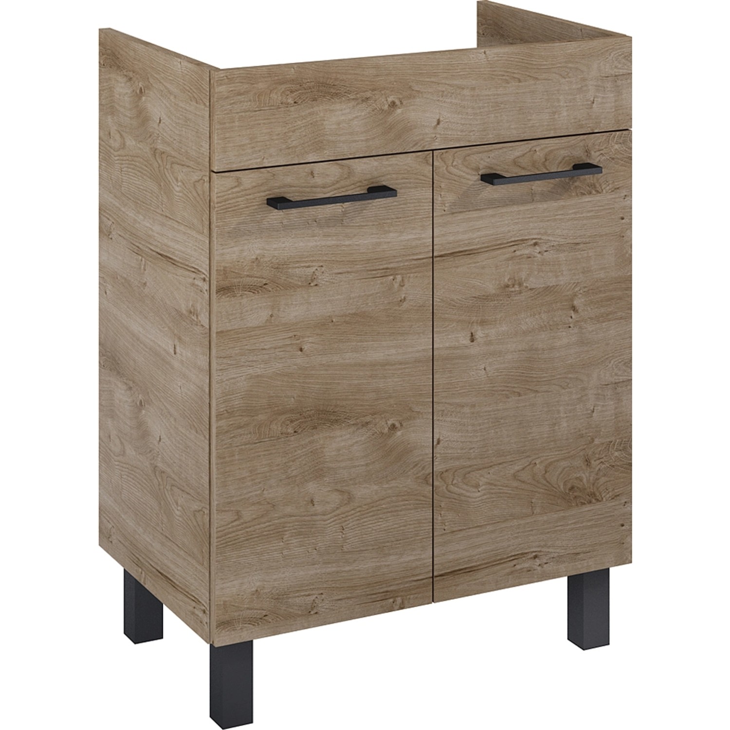 Maximus Skříňka pod umyvadlo Cheese, 2 dvířka + nohy, dub Canela, 60 cm