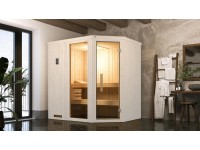Weka Dřevěná sauna Varberg 1 skl.dv.+okno, bílá, 194x144x199 cm + Kompakt 5,4 kW Weka Dřevěná sauna Varberg 1 skl.dv.+okno, bílá, 194x144x199 cm + Kompakt 5,4 kW