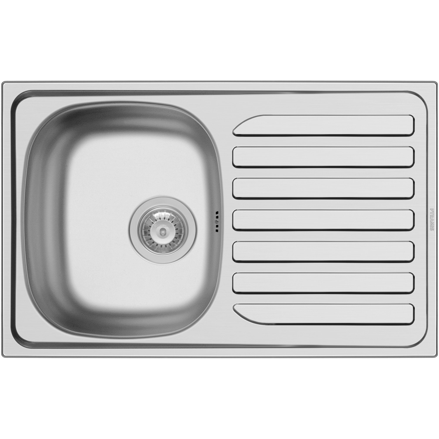 PYRAMIS Nerezový dřez CRETA 1B 1D FLAT hladký, 75,5 x 48 cm