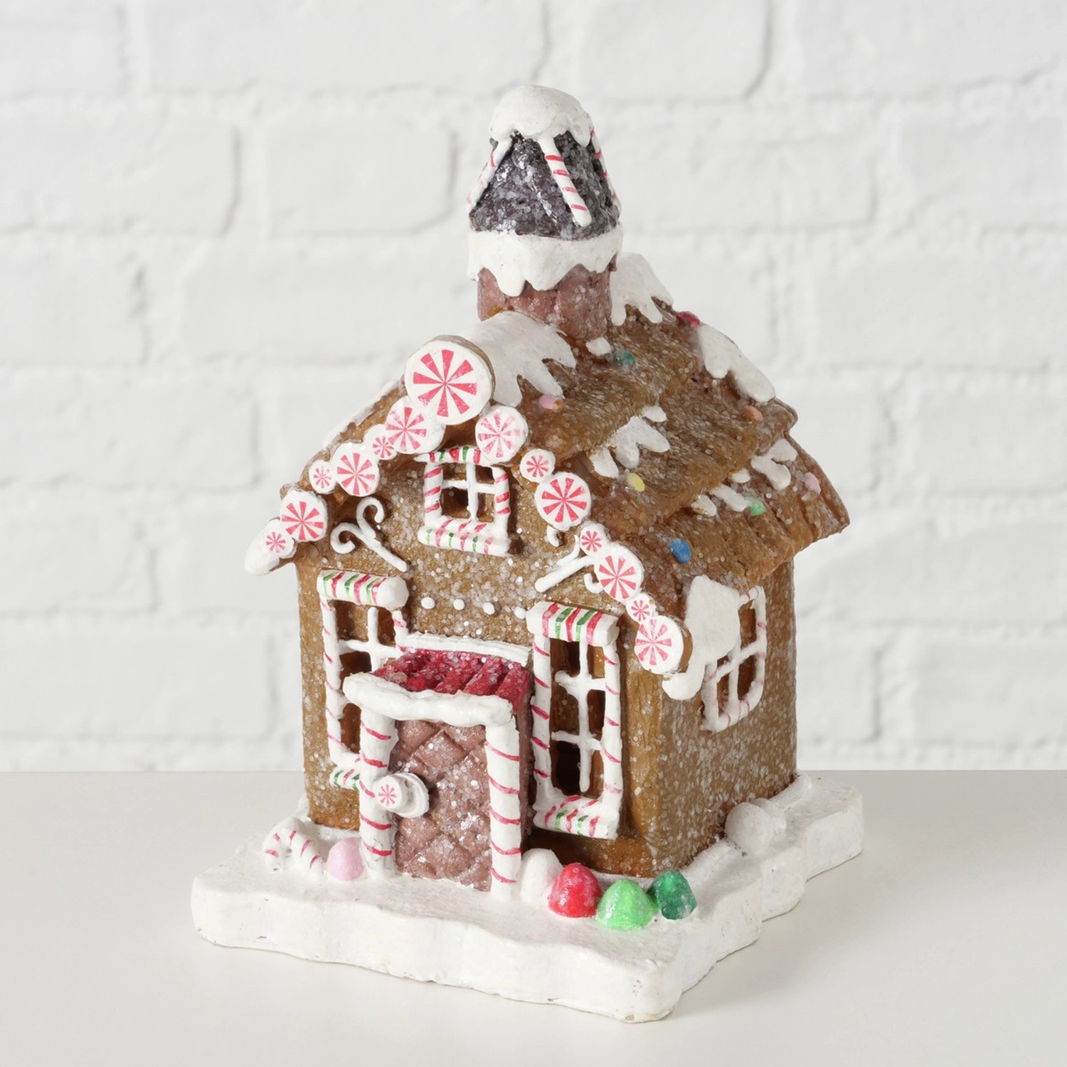 Boltze Stojací dekorace perníková chaloupka Ginger 19 x 13 x 12 cm, 1 ks