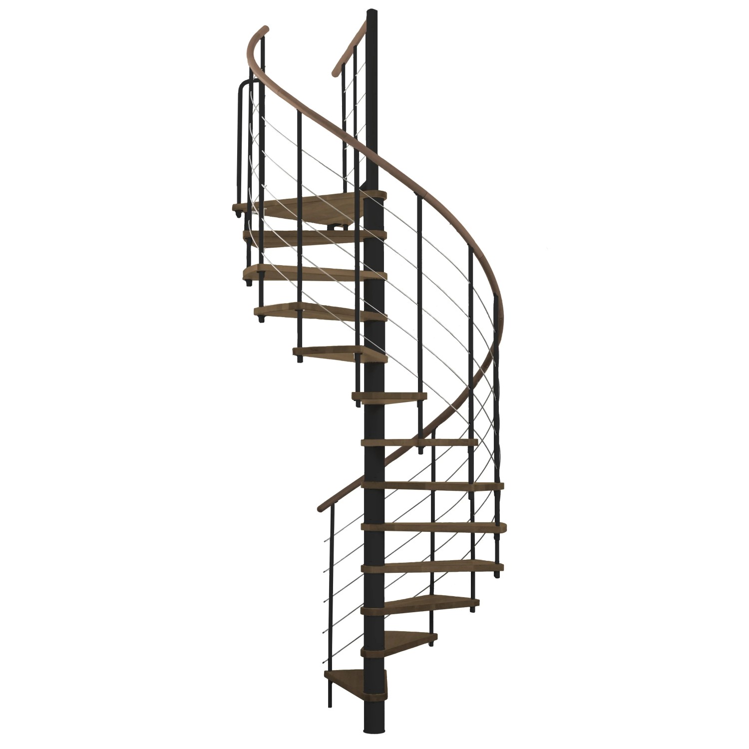 Minka STAIRS Kombinované točité schodiště Venezia ořech/černá pr. 120 cm