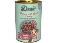 Drax Konzerva pro psy Adult s hovězím a drůbežím, 415 g
