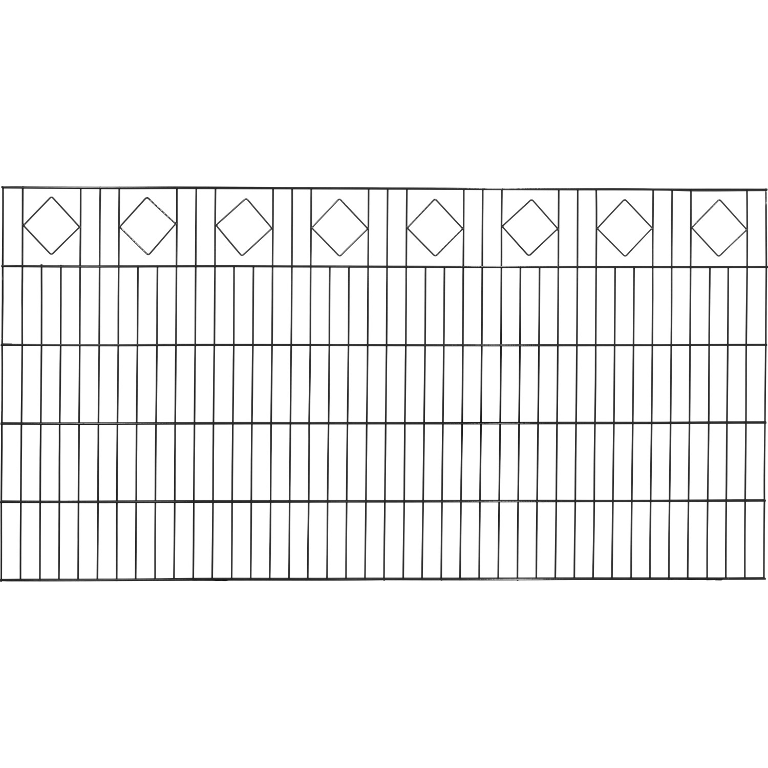 Floraworld Dekorativní plotový panel, dvoj., kosočtverec, antracit, 100 x 200 cm
