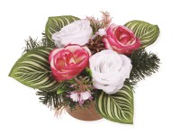 Podzimní dušičková dekorace růže, 36 x 32 cm