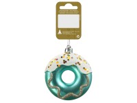 GEROMA Plastová vánoční ozdoba donut modrý 8 cm, 1 ks