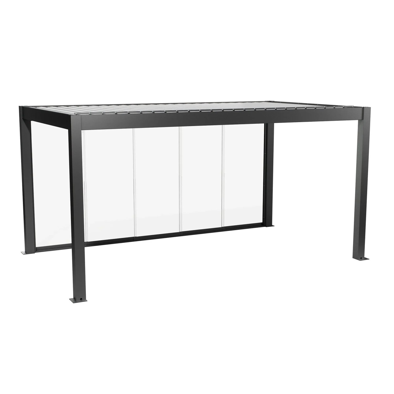 Biohort Posuvná stěna z čirého skla pro stranu pergoly 5 m tmavě šedá