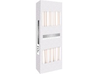 GLAMOUR Svíčka kónická metalická bílá pr. 2,3 x 24,5 cm, 10 ks