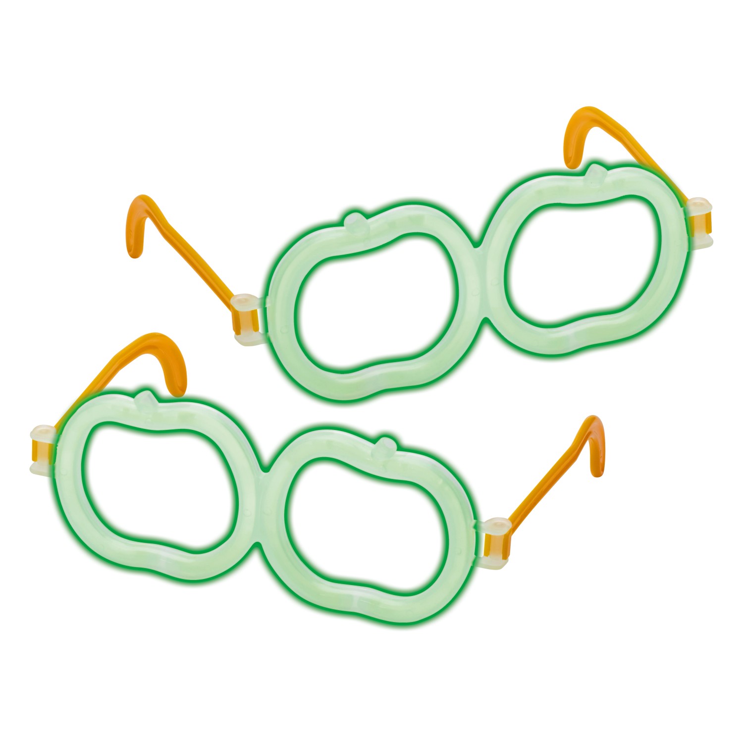 Brýle ze svíticích tyčinek - jablko, zelená, 2 ks