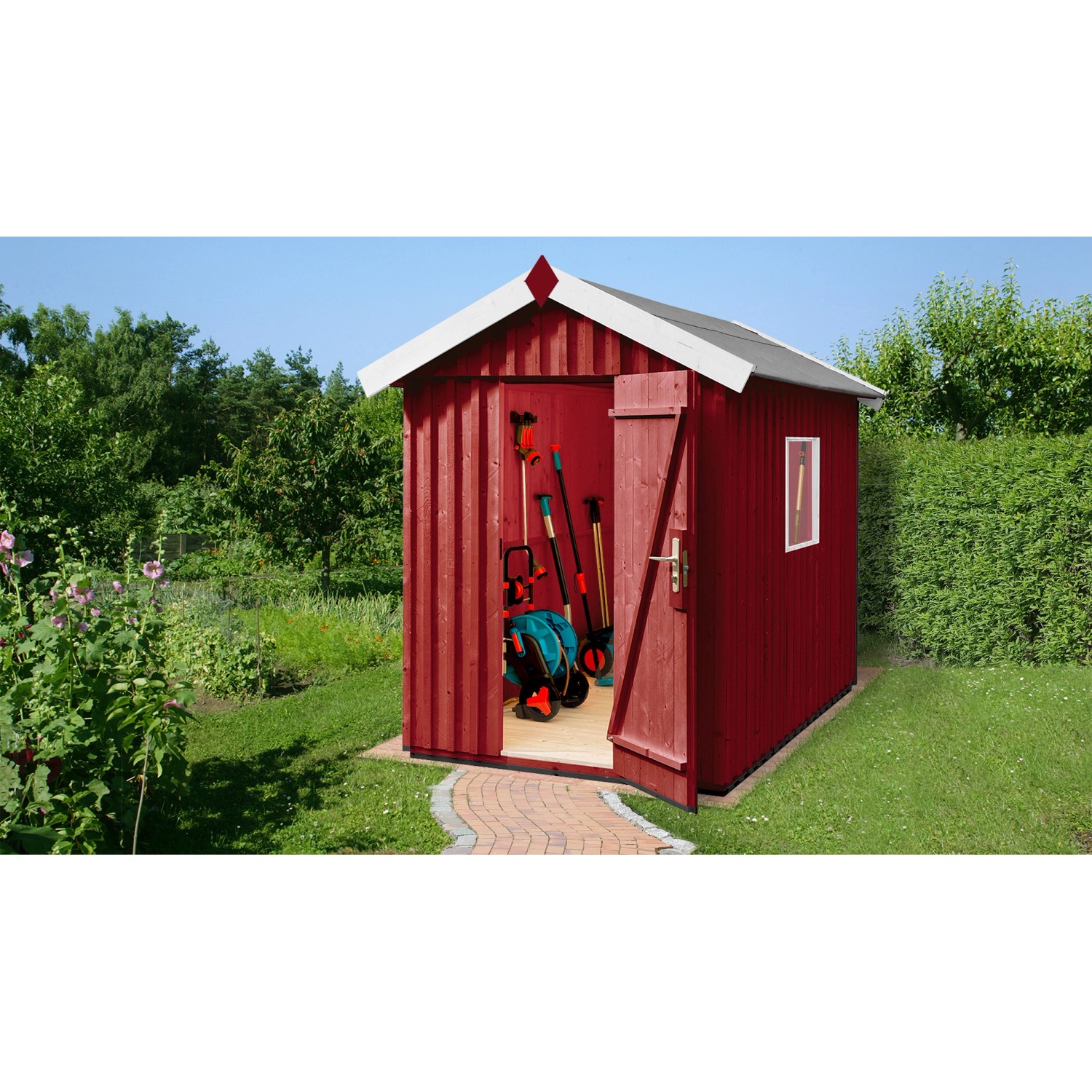 Weka Švédský zahradní domek 348 vel. 2, švédská červená, 162 x 246 cm