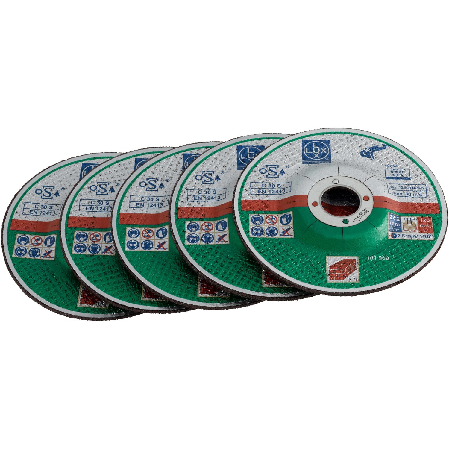 LUX-TOOLS Řezný kotouč na kámen pr. 125 x 3,0 x 22,23 mm, 5 ks