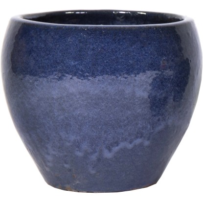 Mega Collections Květináč Glazed Belly starožitná šedá pr. 28 x 25 cm