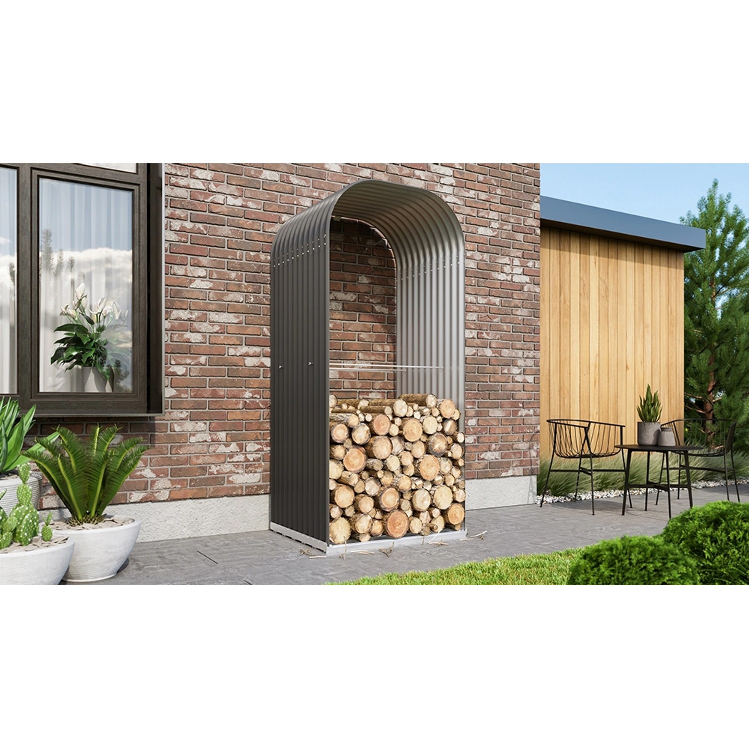 Vitavia Regál na krbové dřevo Ardor 858 vysoký granit