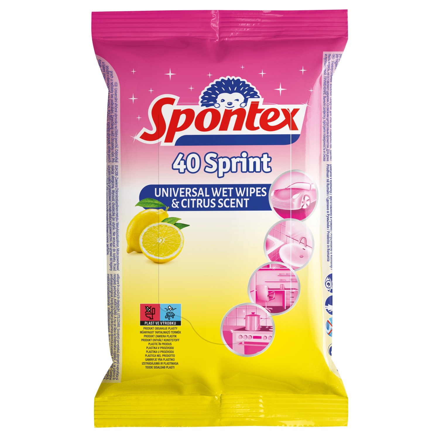 Spontex - vlhčené ubrousky - Citrus, 40 ks