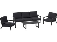 Sestava zahradního nábytku Springtown, černá/tmavě šedá, 4dílná Sestava zahradního nábytku Springtown, černá/tmavě šedá, 4dílná