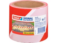 tesa Nelepivá bariérová výstražná páska Signal, červenobílá, 100 m x 80 mm