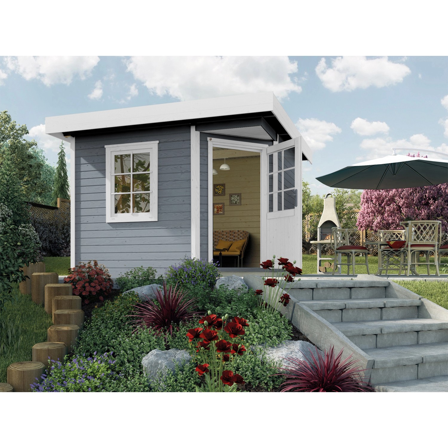 Weka Designový zahradní domek 213 Plus vel. 1, šedá, 238 x 238 cm