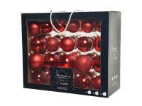 Decoris Sada koulí na vánoční stromeček, sklo, červená, 42dílná Decoris Sada koulí na vánoční stromeček, sklo, červená, 42dílná