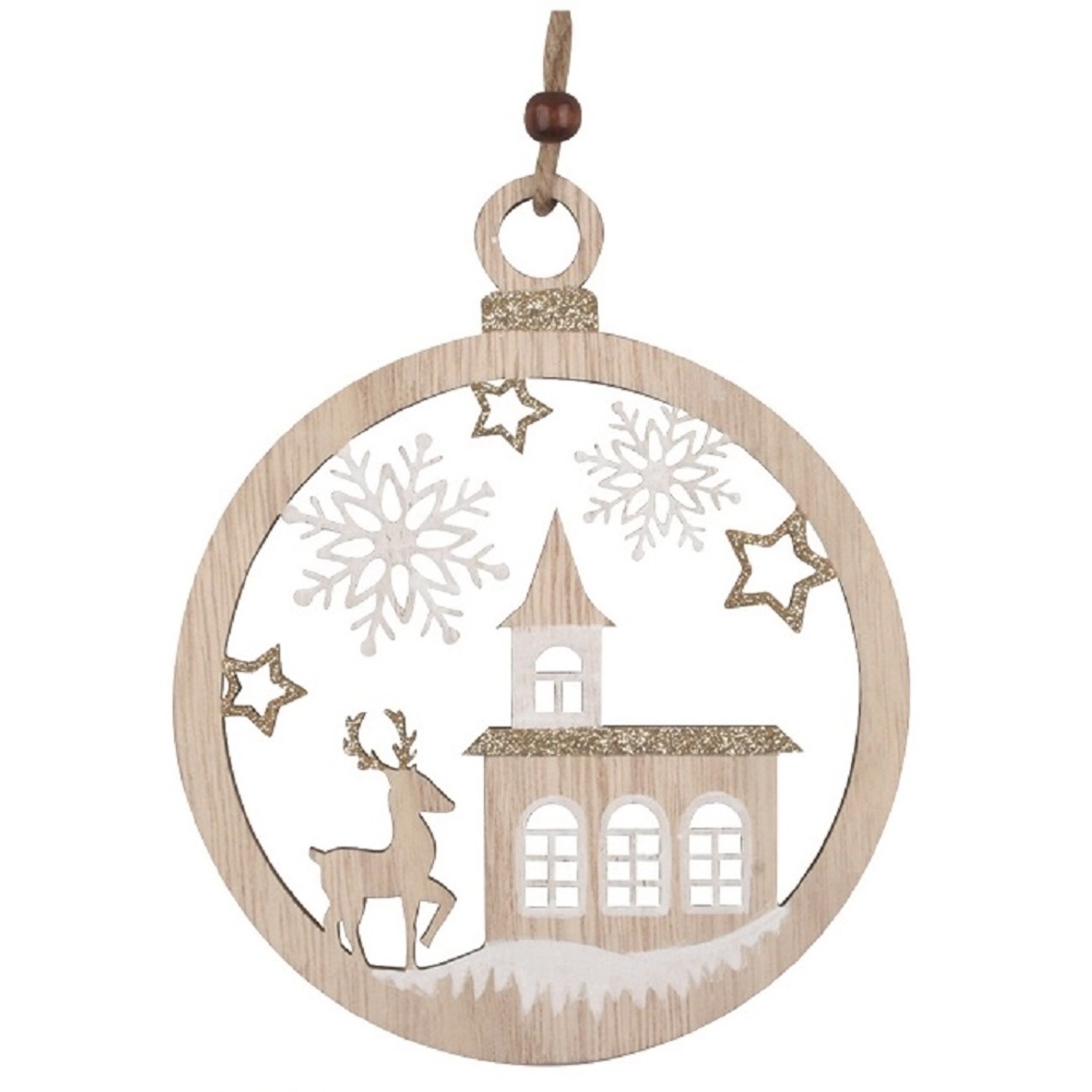 Dřevěná dekorace na zavěšení 12 cm  Anděl Přerov s.r.o.