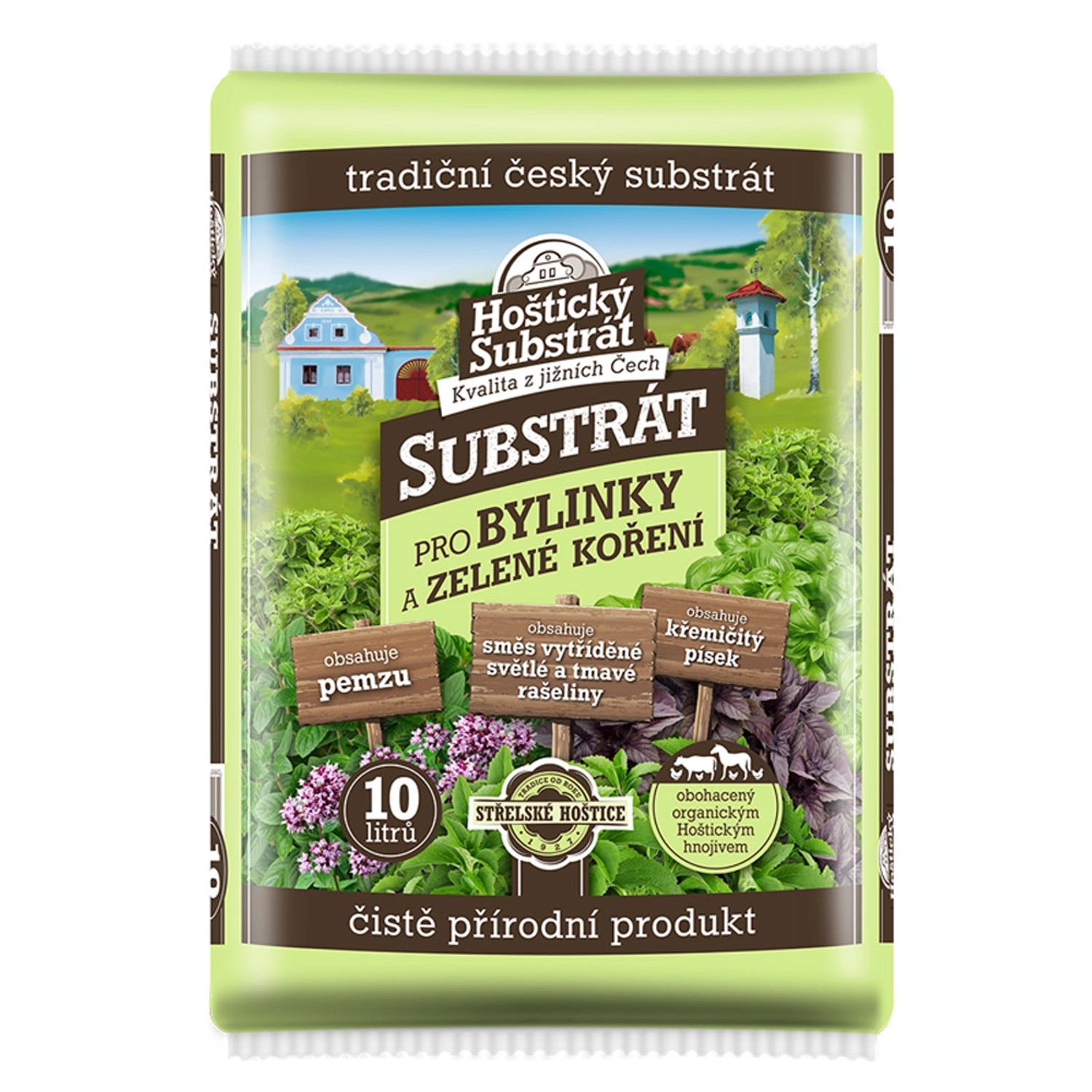 Hoštický substrát bylinky a zelené koření 10 l
