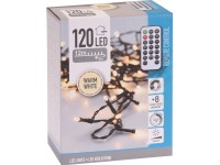 LED Světelný řetěz, 120 diod teplá bílá, zelený kabel