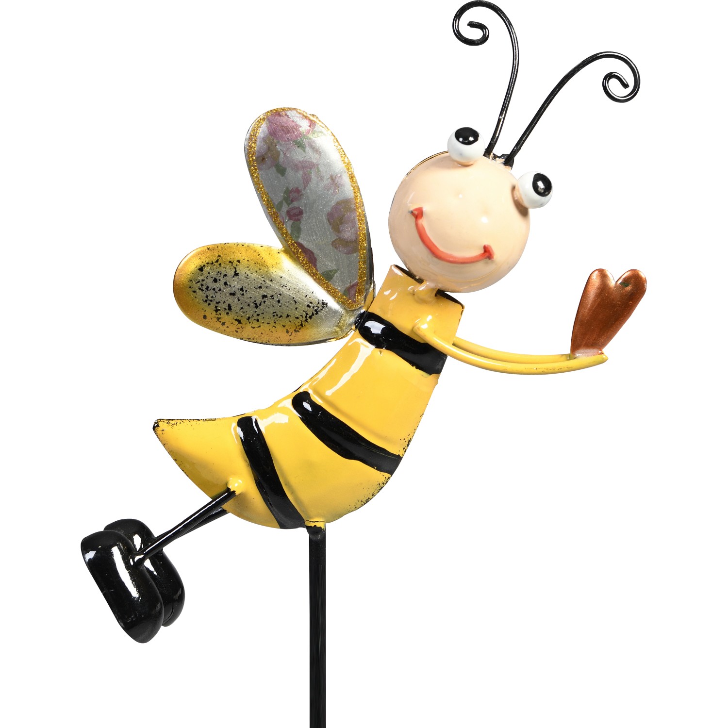 Zahradní zápich včelka se srdcem, žlutý-černý, 70 x 10 x 4 cm